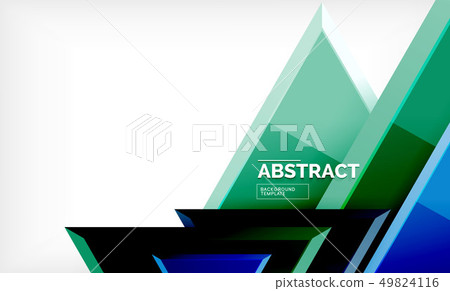 Triangles repetiton geometric abstract background, multicolored glossy triangular shapes, hi-tech Triangles repetiton geometric abstract background, multicolored glossy triangular shapes, hi-tech 49824116