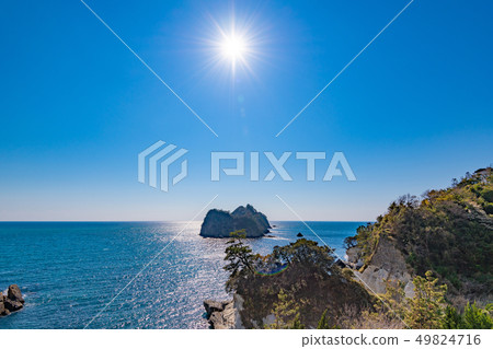 Shizuoka Prefecture Kamo-gun Nishiizu-cho Dogajima scenery Sunset Chonogajima 49824716