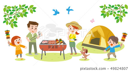 家庭享受露營 49824807