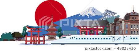 日本風景，建築物和車輛 49825430