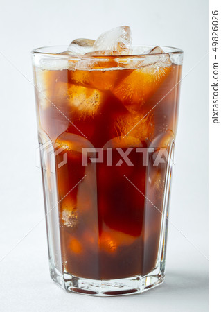 glass of cold coffee on white background. 49826026