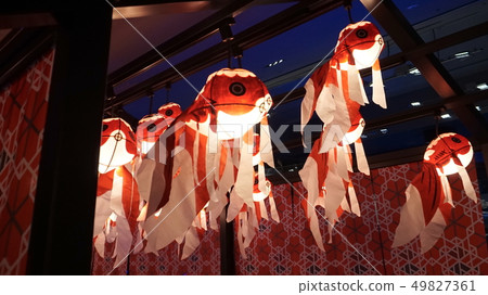Decorative paper Japanese lanterns goldfish carps 49827361