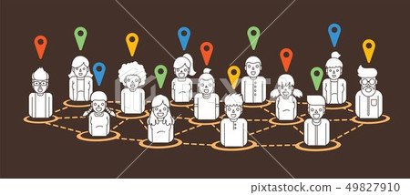 Social network share location cartoon icon graphic - Stock Illustration  [49827910] - PIXTA