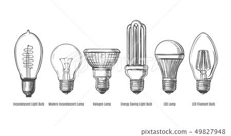 Black lightbulbs sketch 49827948
