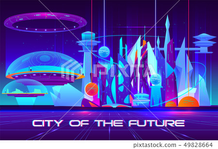 Future metropolis architecture vector banner 49828664