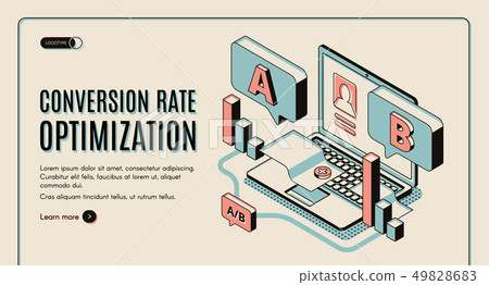 Conversion rate optimization isometric web banner. Conversion rate optimization isometric web banner. 49828683