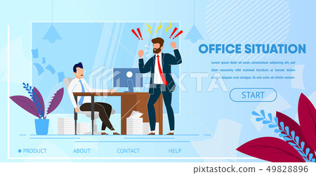 Angry Boss Yelling at Employee Office Worker. 49828896