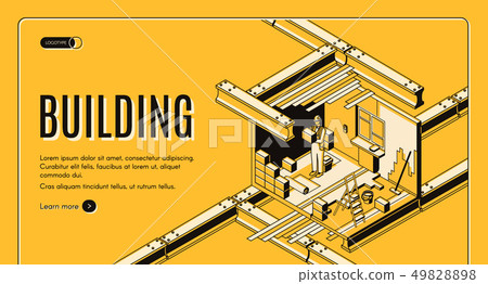 Building service isometric vector web banner 49828898