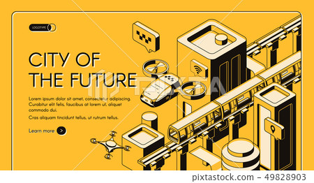Future transport technologies vector web banner 49828903