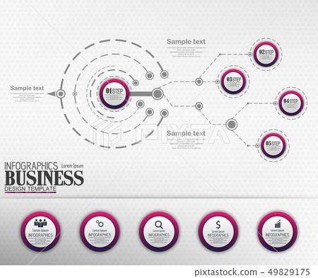 Infographics Business Template concept with 5 opti 49829175