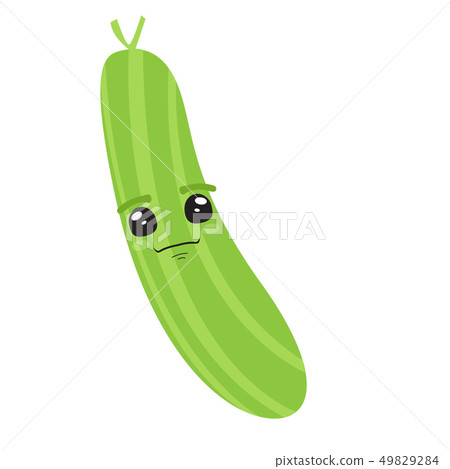 Sad cucumber cartoon - Stock Illustration [49829284] - PIXTA