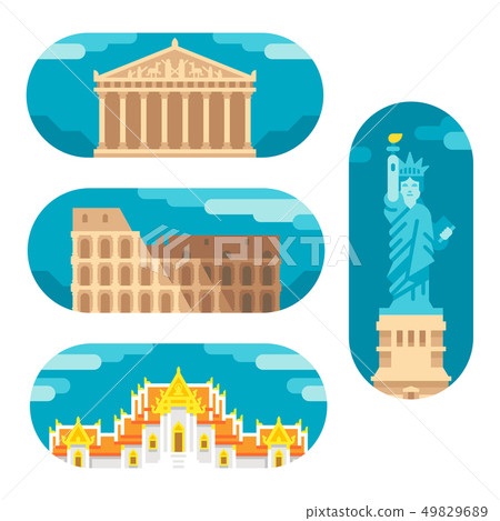 Flat design landmarks 49829689