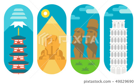 Flat design landmarks Flat design landmarks 49829690