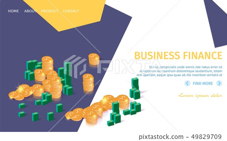 Bundles of Banknotes and Dollars Coin Sacks Banner 49829709