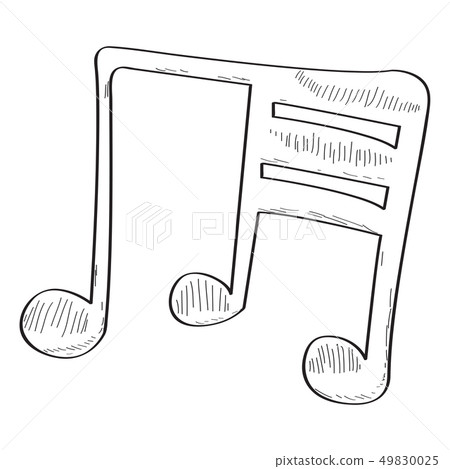 Isolated comic musical note sketch Isolated comic musical note sketch 49830025