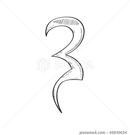 Isolated comic quarter note sketch 49830034