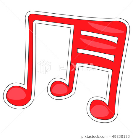 Isolated comic musical note Isolated comic musical note 49830153