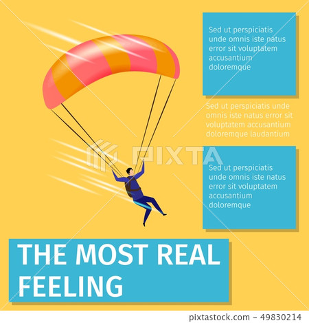 The Most Real Feeling Banner with Skydiver Flying The Most Real Feeling Banner with Skydiver Flying 49830214