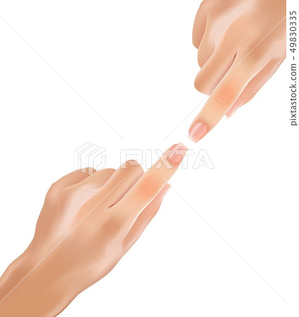 Realistic Gentle Touch Hands with Index Fingers. 49830335