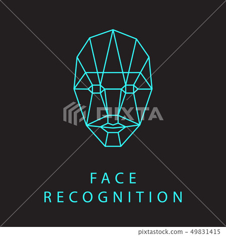 Icon of identity biometric verification sign. Face Icon of identity biometric verification sign. Face 49831415