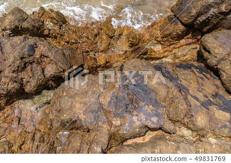 top view rock on the beach 49831769
