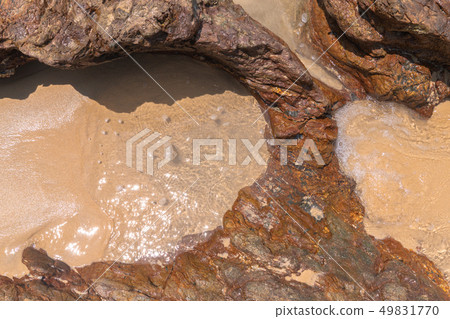 top view rock on the beach top view rock on the beach 49831770
