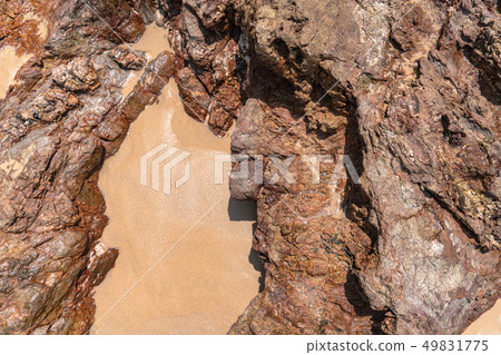 top view rock on the beach 49831775