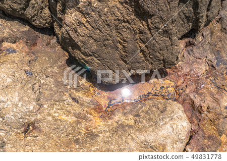 top view rock on the beach 49831778
