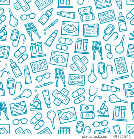 Medical hospital and pharmacy seamless pattern 49831843