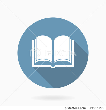 Vector Book Icon With Flat Design. Blue and... - Stock Illustration ...