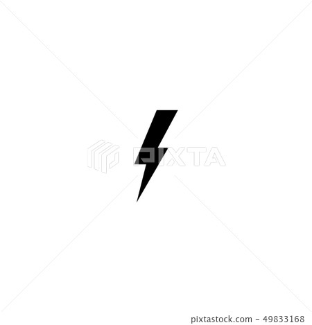 Simple black thunder icon. Thunderbolt and flash 49833168