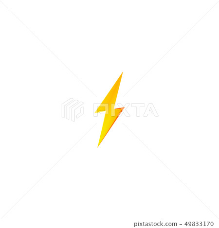 Flash and thunder bolt icon. High voltage and 49833170