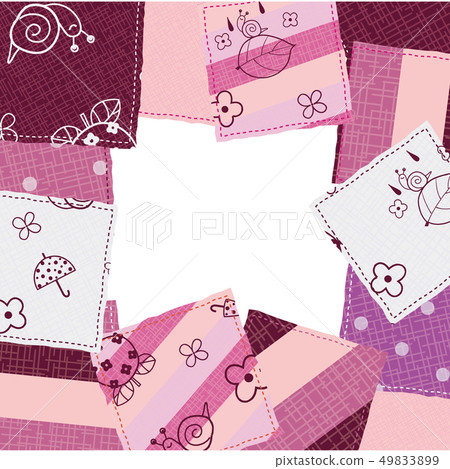 Patchwork Fabric June Background Material Frame Purple 49833899