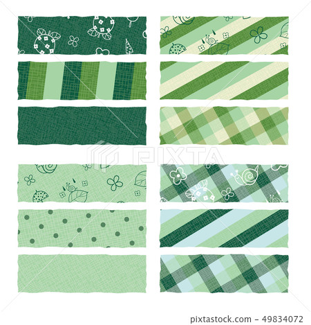 六月圖案檢查條紋設置綠色 49834072
