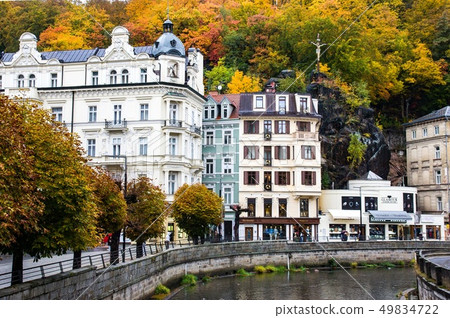 View of Karlovy Vary and river Tepla 49834722