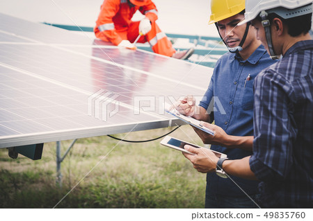 engineer in solar power plant  49835760