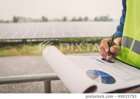 engineer in solar power plant  49835793