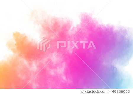 Colorful powder explosion on white background. Colorful powder explosion on white background. 49836003