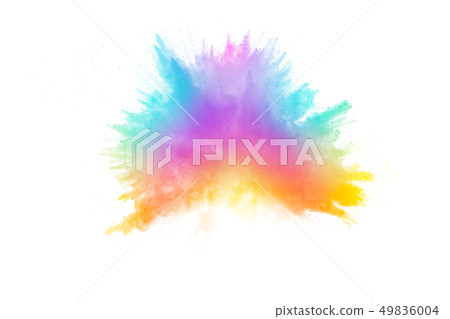 Colorful powder explosion on white background. Colorful powder explosion on white background. 49836004