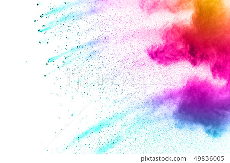 Colorful powder explosion on white background. Colorful powder explosion on white background. 49836005