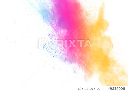 Colorful powder explosion on white background. Colorful powder explosion on white background. 49836006