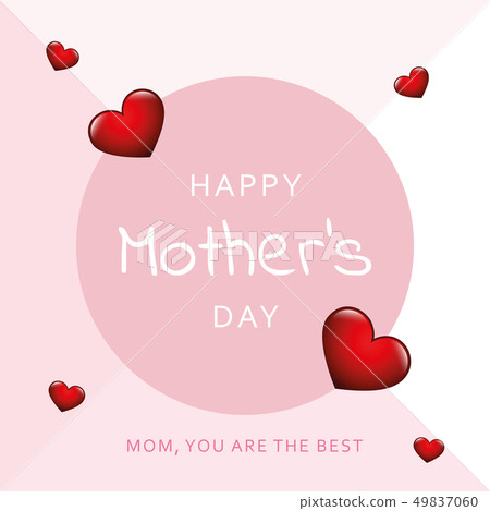 happy mothers day design with red hearts happy mothers day design with red hearts 49837060