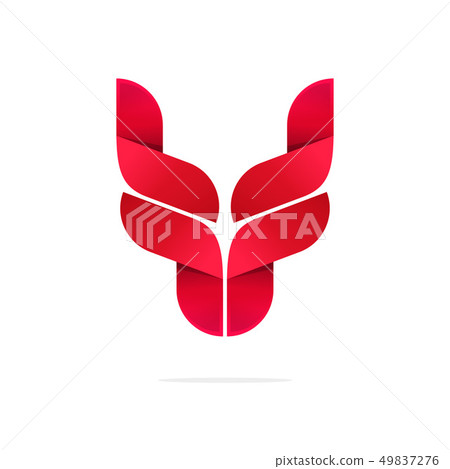 Bull head logo symbol, horns icon, ox, breeding cattle logotype 49837276