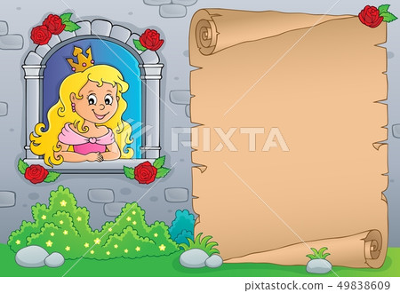 Princess Window Gate Vector Princess in window theme parchment 1 - Stock Illustration [49838609 ...