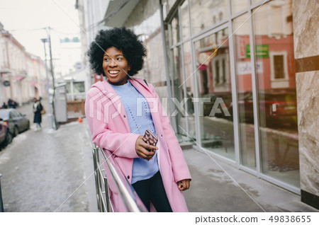 Black girl in a city Black girl in a city 49838655