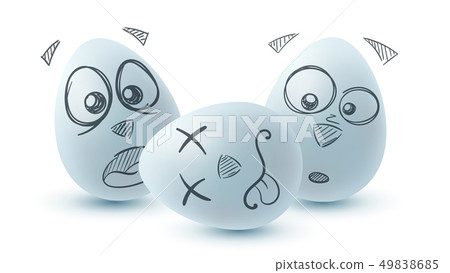 Happy easter. Three egg on the white background. Happy easter. Three egg on the white background. 49838685