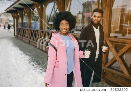 Black couple in a city Black couple in a city 49838805
