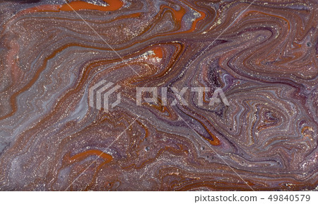 Purple and red marbling pattern. Golden marble liquid texture. 49840579