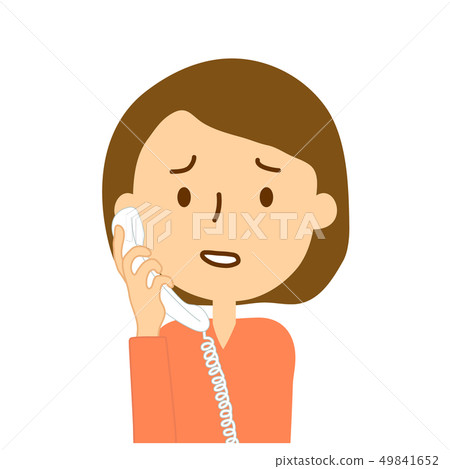 固定電話左臉成年女性 固定電話左臉成年女性 49841652