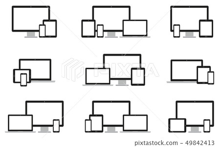 Responsive digital devices icons set Responsive digital devices icons set 49842413